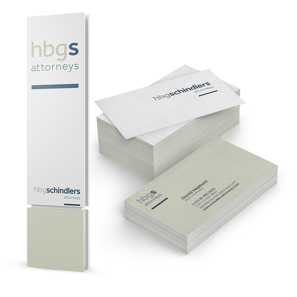 Branding, business card and signage design for HBGSchindlers.